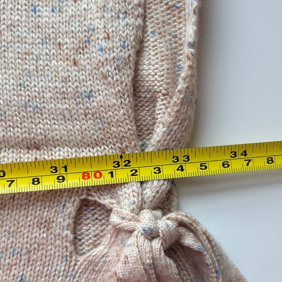 LOFT Beige Knit Poncho with Side Ties - Picture 5 of 6